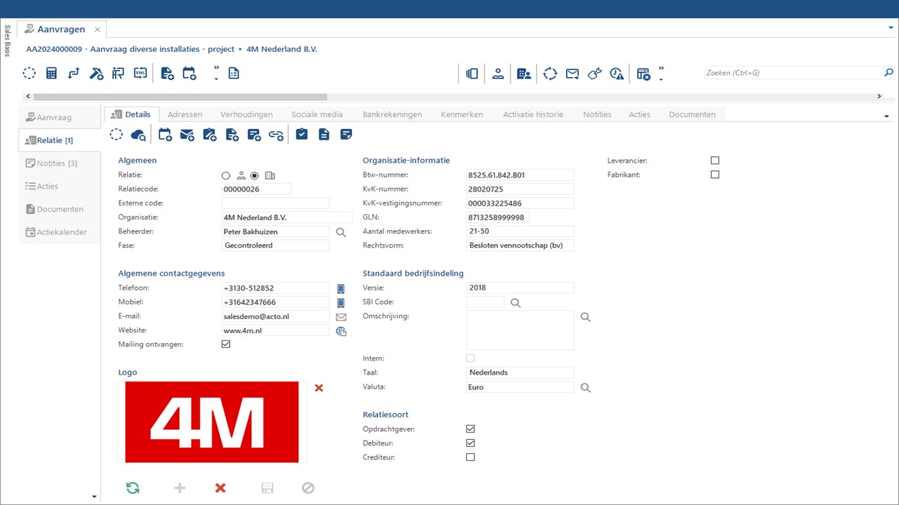 CRM aanvraag