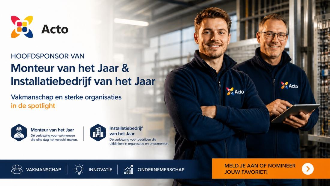 Monteur en Installateur van het jaar Acto sponsor