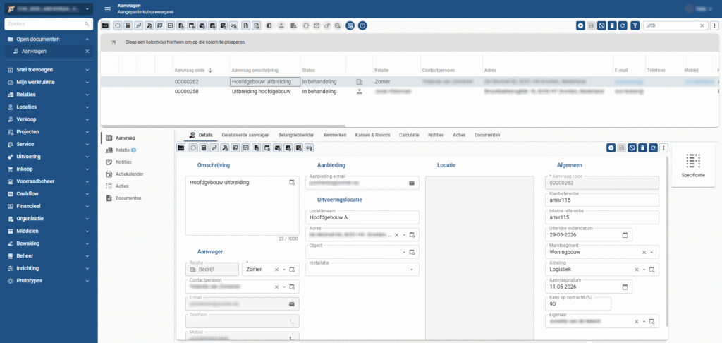ActoBusiness Calculatie browserversie